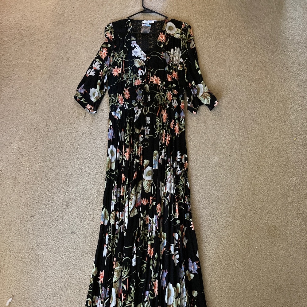 ShowPo long floral dress with slit
